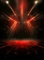 Ai Generative Backdrop Red Spotlights For Flyers, Banner and Backgrounds realistic image ultra hd high design photo