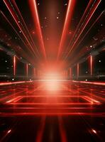 Ai Generative Backdrop Red Spotlights For Flyers, Banner and Backgrounds realistic image ultra hd high design photo
