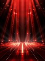 Ai Generative Backdrop Red Spotlights For Flyers, Banner and Backgrounds realistic image ultra hd high design photo