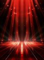 Ai Generative Backdrop Red Spotlights For Flyers, Banner and Backgrounds realistic image ultra hd high design photo