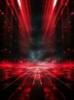 Ai Generative Backdrop Red Spotlights For Flyers, Banner and Backgrounds realistic image ultra hd high design photo