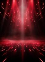 Ai Generative Backdrop Red Spotlights For Flyers, Banner and Backgrounds realistic image ultra hd high design photo
