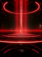 Ai Generative Backdrop Red Spotlights For Flyers, Banner and Backgrounds realistic image ultra hd high design photo