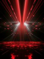 Ai Generative Backdrop Red Spotlights For Flyers, Banner and Backgrounds realistic image ultra hd high design photo