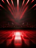 Ai Generative Backdrop Red Spotlights For Flyers, Banner and Backgrounds realistic image ultra hd high design photo