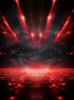 Ai Generative Backdrop Red Spotlights For Flyers, Banner and Backgrounds realistic image ultra hd high design photo