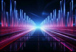 Ai Generated Neon illuminated futuristic backdrop realistic image, ultra hd, high design very detailed photo