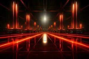 Ai Generaitve Backdrop With Illumination Of Red Spotlights For Flyers realistic image ultra hd high design photo