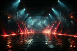 Ai Generaitve Backdrop With Illumination Of Red Spotlights For Flyers realistic image ultra hd high design photo