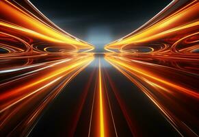 Ai Generative Yellow and red Neon illuminated futuristic backdrop realistic image- ultra hd- high design photo