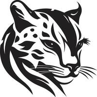 Elegant Predator Ocelot Logo in Black Mysterious Majesty Black Vector Ocelot