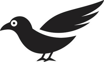 Ebon Flight Seagull Heraldry in Black Elegant Elegance Vector Seagull Symbol Profile