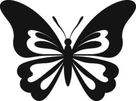 Delicate Delight Iconic Emblem Aerial Grace in Monochrome Midnight Majesty vector