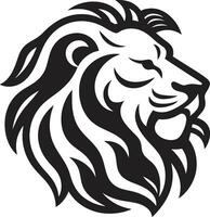 Inky Elegance A Vector Lion Logo Icon Silent Dominance Black Lion Design in Vector