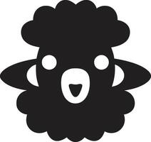 Sheep in Shadows Black Vector Charm Grazing Gracefully Midnight Sheep Icon