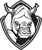 Noir Beauty in the Wilderness Rhino Icons Majestic Appeal Elegant Savanna Ambassadors Black Vector Rhino Logos Tribute