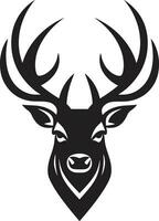 Noir Deer Icon A Modern Wildlife Masterpiece Intricate Artistry Black Deer Emblems Precision vector