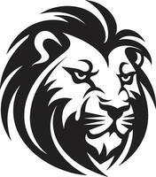 Savage Strength Lion Emblem Design Regal Roar Black Lion Icon in Vector