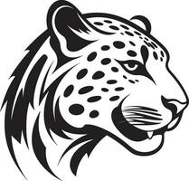 vectorizado monocromo leopardo icono contemporáneo leopardo en el noche vector