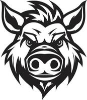 Piggy in the Limelight Bold Black Swine Symbol vector