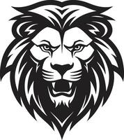 épico silencio un negro león diseño icono majestuoso monocromo un león logo en vector