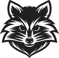 Graceful Raccoon Vector Insignia Abstract Black Masked Bandit Seal