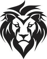 Hunt in Style Black Vector Lion Emblem Elegant Ferocity Black Lion Icon Excellence