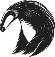 Minimalist Elegance Black Anteater Icon in Vector Graceful Black Anteater Logo A Masterpiece in Vector Art