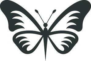 Monochrome Delight Black Butterfly Icon Sculpted Wings Black Vector Emblem