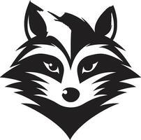 Minimalistic Black Masked Bandit Crest Abstract Raccoon Vector Badge