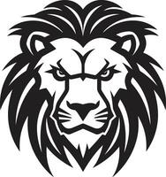 leones eco negro insignias de poder majestuoso medianoche negro vector león diseño
