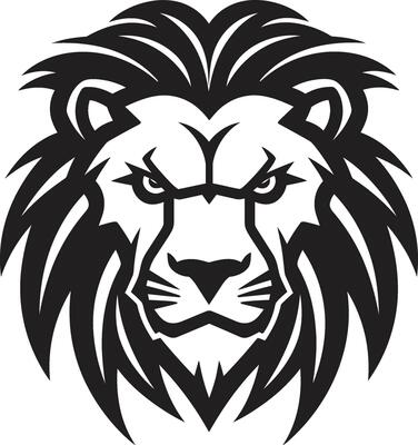 Lions Echo Black Insignia of Power Majestic Midnight Black Vector Lion Design