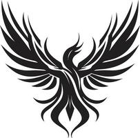 Enigmatic Flamebird Symbolism Elegant Phoenix in Shadow vector