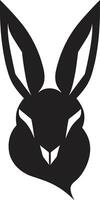 Black Rabbit Vector Badge Premium Hare Symbolic Insignia