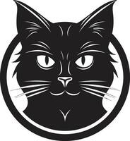 de luna maullar negro gato logo merodeando pantera vector Arte