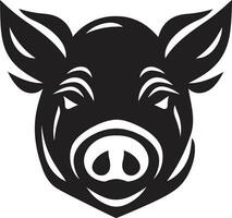 Elegant Pig Icon Design Noir Pig Silhouette vector