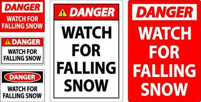 Danger Sign Watch For Falling Snow vector