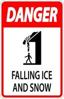 Ice and Snow Warning Sign Caution - Falling Ice And Snow Sign vector