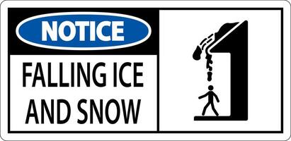 Ice and Snow Warning Sign Caution - Falling Ice And Snow Sign vector