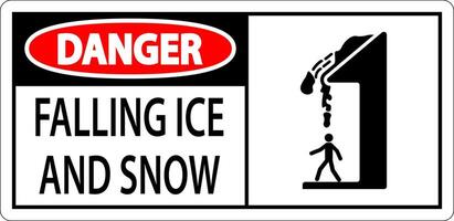 Ice and Snow Warning Sign Caution - Falling Ice And Snow Sign vector