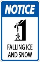 Ice and Snow Warning Sign Caution - Falling Ice And Snow Sign vector