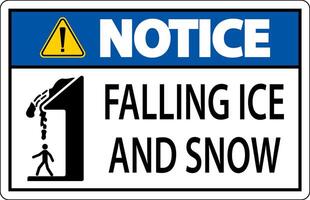 Ice and Snow Warning Sign Caution - Falling Ice And Snow Sign vector