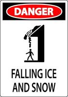 Ice and Snow Warning Sign Caution - Falling Ice And Snow Sign vector