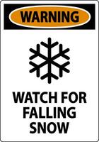 Warning Sign Watch For Falling Snow vector