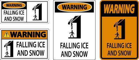 Ice and Snow Warning Sign Caution - Falling Ice And Snow Sign vector