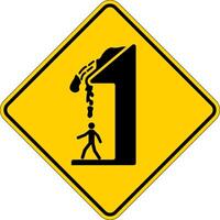 Caution Falling Snow Sign Falling Ice vector