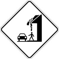 Caution Falling Snow Sign Falling Ice vector