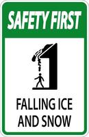 Ice and Snow Warning Sign Caution - Falling Ice And Snow Sign vector