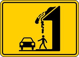 Caution Falling Snow Sign Falling Ice vector