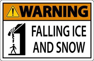 Ice and Snow Warning Sign Caution - Falling Ice And Snow Sign vector